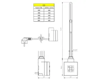 SAPHO KTX topná tyč s termostatem, 300 W, stříbrná (4)