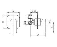 AQUALINE DAPHNE podomítková sprchová baterie, 1 výstup, chrom (2)