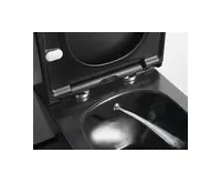 SAPHO AVVA CLEANWASH závěsná WC mísa, s bidetovou sprškou, Rimless, 35,5x53cm, černá mat (1)