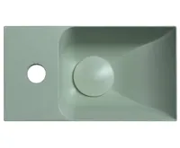 SAPHO PICCOLINO betonové umývátko 30,8x17cm, baterie vlevo, zelená mat (5)