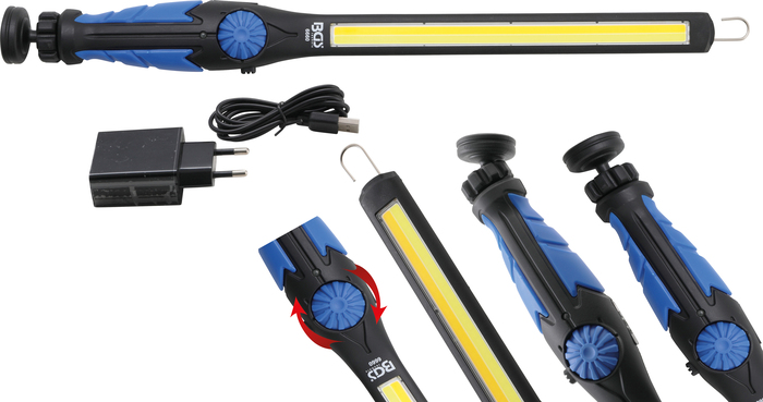 Bgs ruční pracovní cob led svítilna, led studená bílá a žlutá, ultra plochá