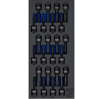 BGS Pěnová vložka (modul) sada silových nástrčných hlavicm12,5 mm (1/2"), 24 ks