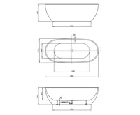 AQUALINE DOURO volně stojící vana, 180x82cm, bílá (9)
