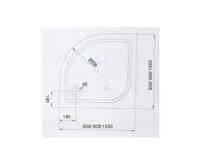 PROFI-RICH Vanička čtvrtkruh - litý mramor,  80x80x3cm (1)