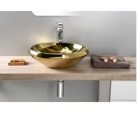 CREAVIT MINIMAL umyvadlo na desku kulaté, průměr 45cm, zlatá (2)