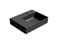 GSI KUBE X keramické umyvadlo 60x47cm, s odkládací plochou vlevo, černá mat