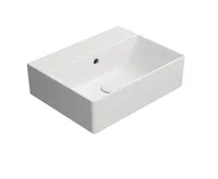 GSI KUBE X keramické umyvadlo 45x35cm, broušená spodní hrana, bez otvoru, bílá mat