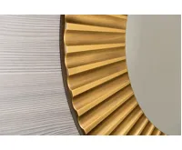 SAPHO PRIDE kulaté zrcadlo v dřevěném rámu ø 90cm, bronz (4)