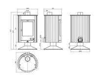 HS Flamingo Krbová kamna MASTERFLAMME ® Medie II, černá (12)