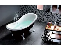 POLYSAN CHARLESTON volně stojící vana 188x83x69cm, nohy bronz, černá/bílá (9)