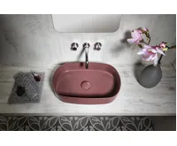 ISVEA INFINITY OVAL keramické umyvadlo na desku, 55x36cm, maroon red (6)