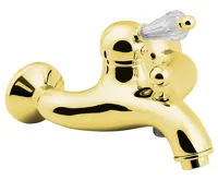 SAPHO KIRKÉ CRYSTAL nástěnná vanová baterie, páčka krystal, zlato