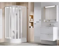 Ravak sprchový kout čtvrtkruh ASBKP6-90 bílá+grape (4 díly) Ravak sprchový kout čtvrtkruh ASBKP6-90 bílá+grape (4 díly)