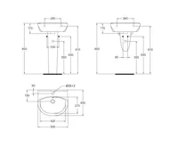 Umyvadlo s otvorem pro baterii 50 cm (1)