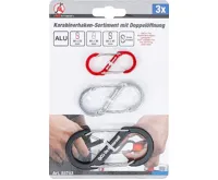 BGS Sortiment karabinek se zdvojeným otvorem | hliník | 3dílný (3)