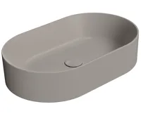 GSI KUBE X keramické umyvadlo na desku, 60x37cm, oválné, tortora mat
