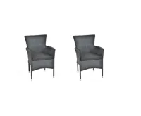 Zahradní křeslo BARCELONA antracit s poduškou IWH-1010004 sada 2ks