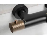 SAPHO SOLARIS nástěnná vanová termostatická baterie, černá/měď mat (6)