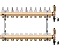 WIGELL Mosazný rozdělovač 11 okruhů, pro podlahového topení s hlavicemi a průtokoměry WIGELL Mosazný rozdělovač 11 okruhů, pro podlahového topení s hlavicemi a průtokoměry
