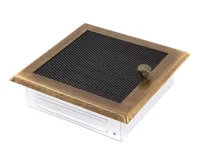 HS Flamingo Krbová mřížka 16x16 cm, mosazná patina s žaluzií