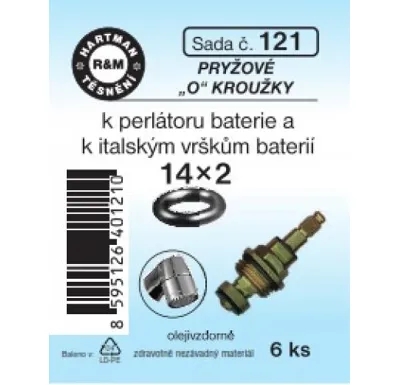 Hartman Sada č. 121: sada "O" kroužků - k perlátoru - 14x2 - 6x
