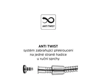 Sprchová hadice šedostříbrná 150 cm, systém zabraňující překroucení (1)