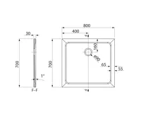 AQUALINE TECMI sprchová vanička z litého mramoru, obdélník 80x70cm, bílá (5)