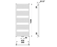 BRUCKNER GRUNT otopné těleso rovné 500x1330 mm, středové připojení, bílá (7)