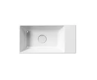 GSI KUBE X keramické umývátko 50x25cm, bez otvoru, pravé/levé, bílá ExtraGlaze (1)