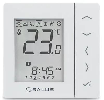 SALUS Týdenní programovatelný termostat 230V - bílý VS30W, Drátové