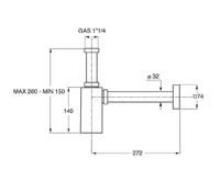 BONOMINI PIQUADRATO umyvadlový sifon 5/4", odpad 32 mm, ABS/chrom (4)