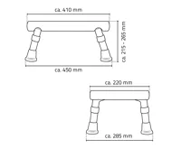 RIDDER HANDICAP stolička na nohy, výškově nastavitelná, bílá (6)