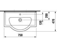 JIKA MIO Umyvadlo do nábytku 75cm s otvorem pro baterii (1)