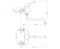 SAPHO KIRKÉ CRYSTAL nástěnná baterie, páčka krystal, zlato (4)