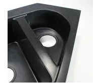 GRANISIL TARAGONA 965.10R Rohový granitový dřez s odkapem, černý granit (9)