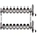 WIGELL Nerezový rozdělovač  8 okruhů, pro podlahového topení  s hlavicemi a průtokoměry