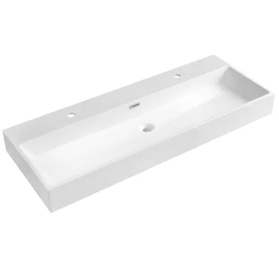 SAPHO AQUATIC dvojumyvadlo, litý mramor, 120x46cm, bílá