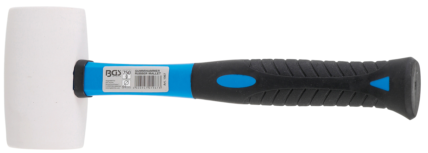 Bgs palička gumová 64 mm, 750 g, bílá guma
