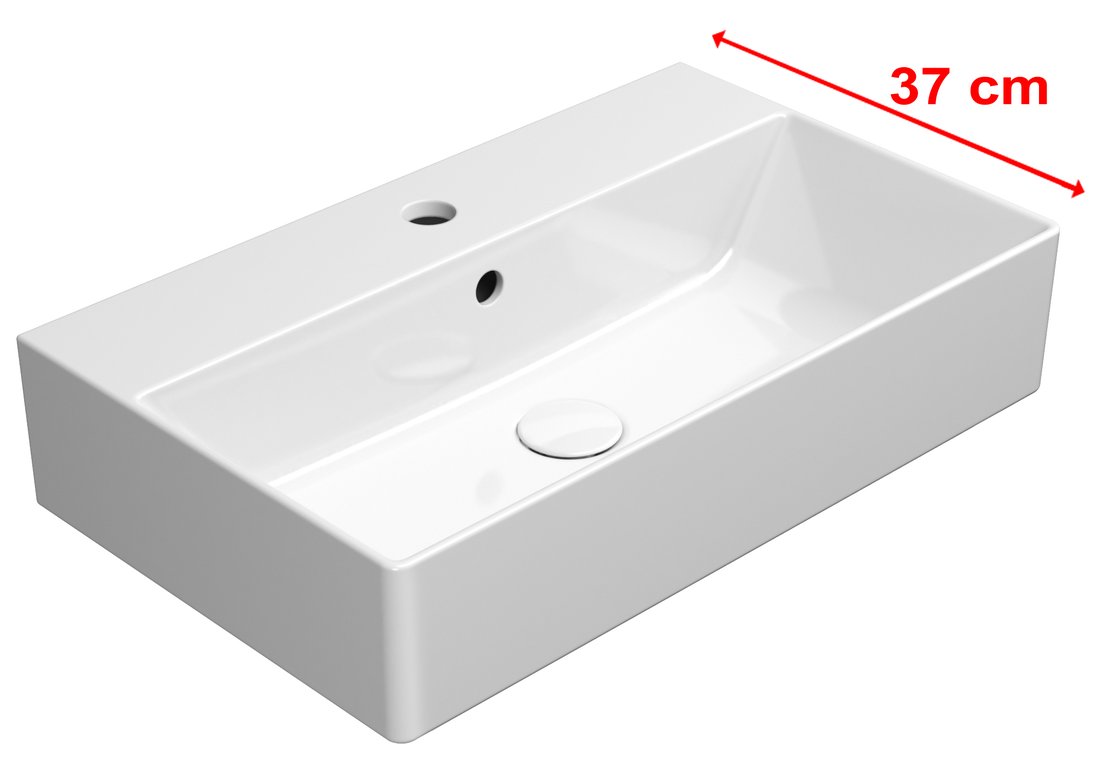 Gsi kube x keramické umyvadlo 60x37cm, broušená spodní hrana, bílá extraglaze