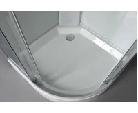 AQUALINE AIGO čtvrtkruhový sprchový box 900x900x2040 mm, bílý profil, čiré sklo (10)