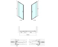 POLYSAN EASY sprchové dveře otočné 880-1020mm, sklo Brick (6)