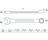 BGS Klíč očkoplochý 8 mm, 15° vyhnutý, DIN 3113A , chrom vanadium (1)