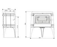 HS Flamingo Invicta LUNA krémová-smalt 6182-46 Krbová kamna (1)