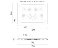 GSI Keramická sprchová vanička, obdélník 100x70x4cm, bílá ExtraGlaze (2)