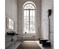 KERASAN WALDORF WC mísa stojící, 37x65cm, spodní/zadní odpad, černá mat (5)