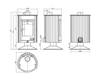 HS Flamingo Krbová kamna MASTERFLAMME ® Medie II, černá (38)
