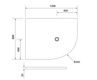 POLYSAN FLEXIA vanička z litého mramoru čtvrtkruh, s možností úpravy rozměru, 120x80cm, R550, levá (2)