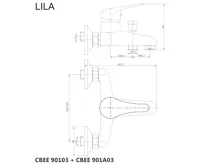 LILA baterie CBEE901A03 vanová nástěnná 100 mm bez příšlušenství (1)