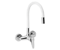 NOVASERVIS Dřezová baterie s elastickým ramenem 150mm, bílá-chrom - 94480,0B