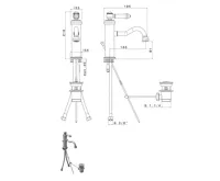 SAPHO VIENNA stojánková umyvadlová baterie s výpustí, chrom (6)